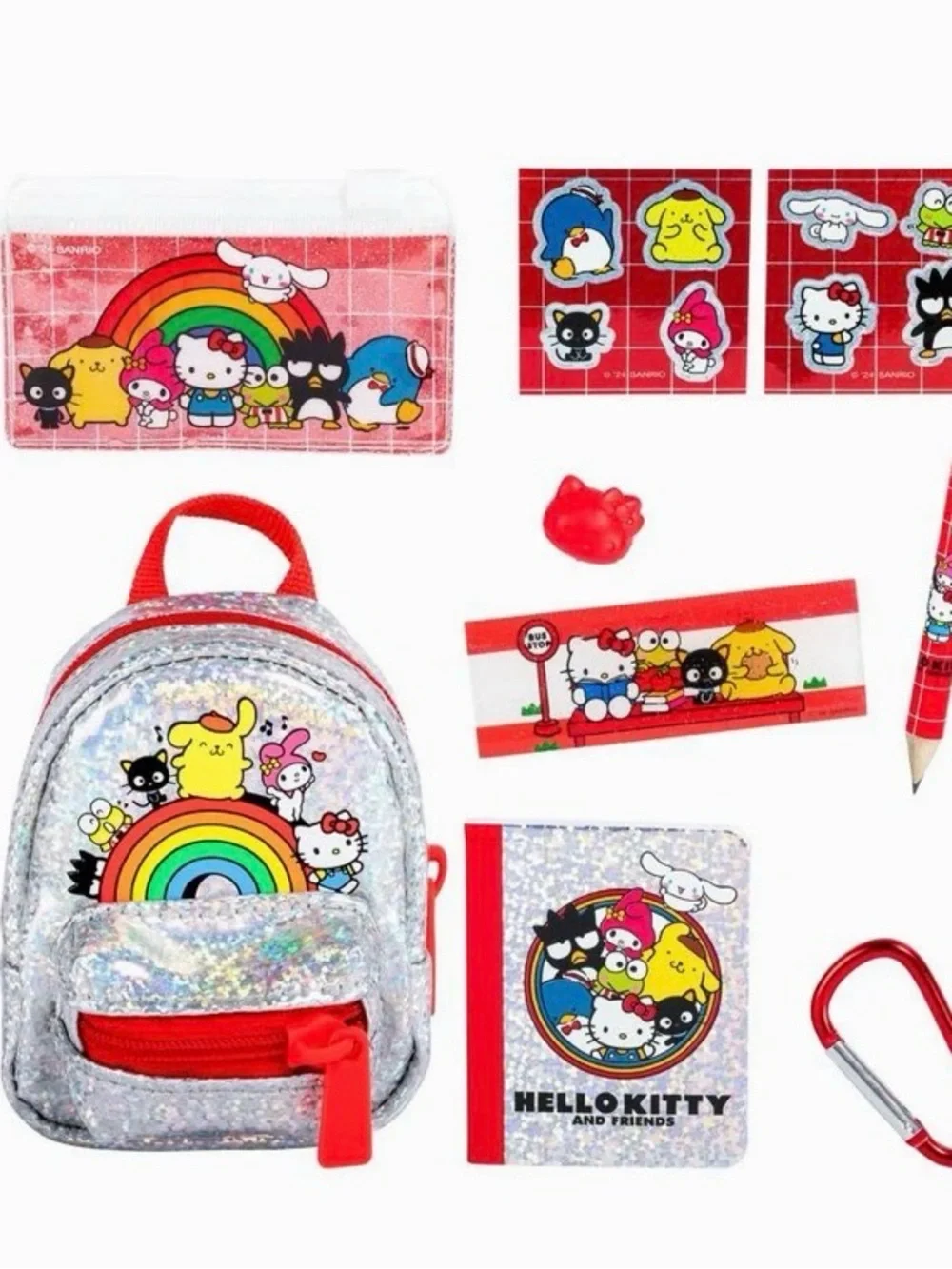 🎀 NIB. Real Littles Hello Kitty and friends Glitter Mini Stationary Backpack